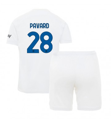 Inter Milan Benjamin Pavard #28 Borta Kläder Barn 2023-24 Kortärmad (+ Korta byxor)